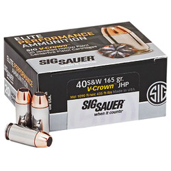 Sig Sauer Elite V-Crown 40 S&W 165 Gr Jacketed Hollow Point 20 Rd